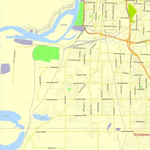 Memphis Tennessee US editable layered PDF Vector MapMemphis Tennessee US editable layered PDF Vector Map