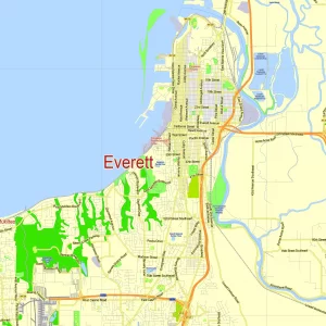 Seattle Washington US editable layered PDF Vector Map Seattle Washington US editable layered PDF Vector Map