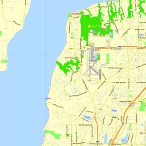 Seattle Washington US editable layered PDF Vector Map Seattle Washington US editable layered PDF Vector Map