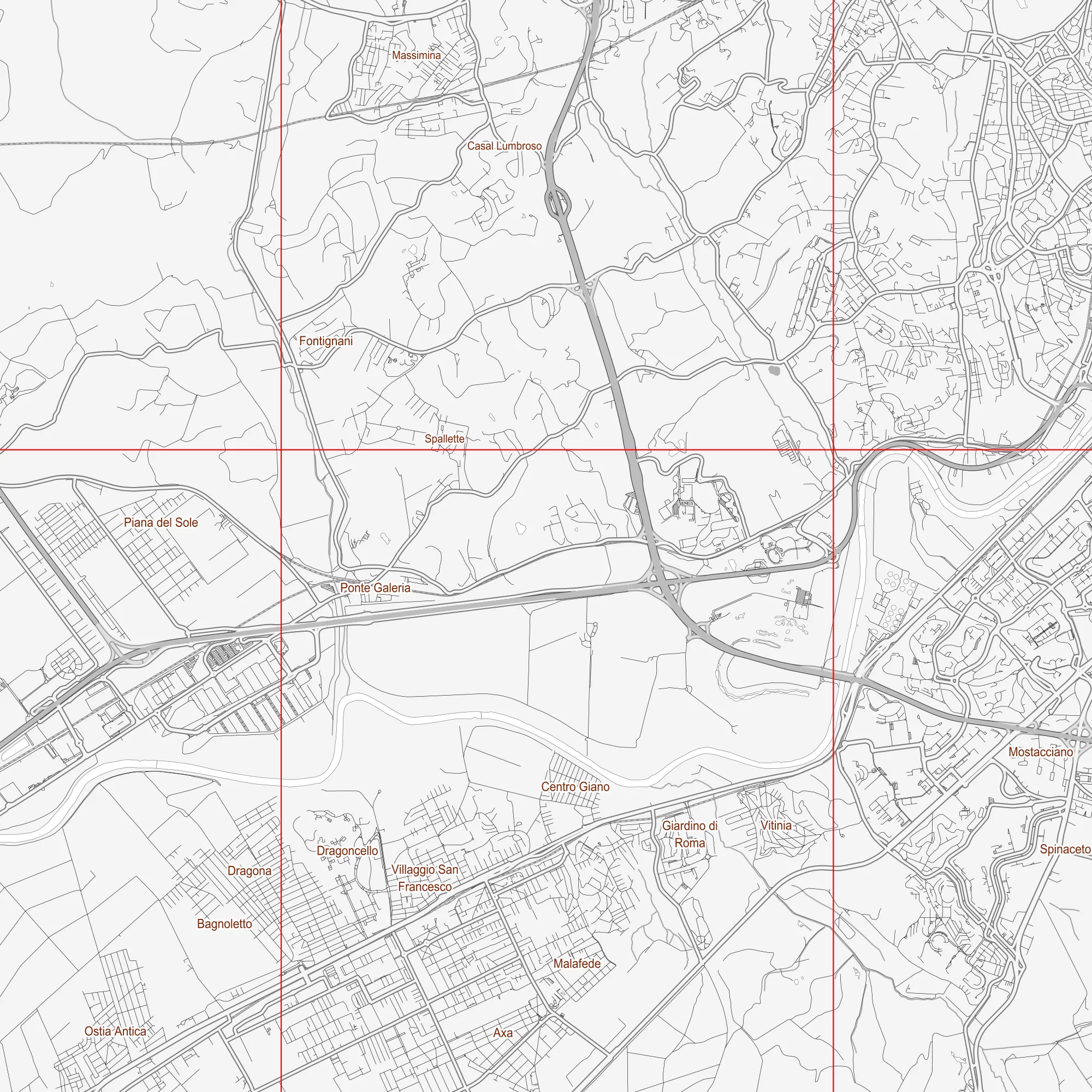 Roma Italy PDF Vector Map: City Plan Low Detailed (simple white) Street Map editable Adobe PDF in layers