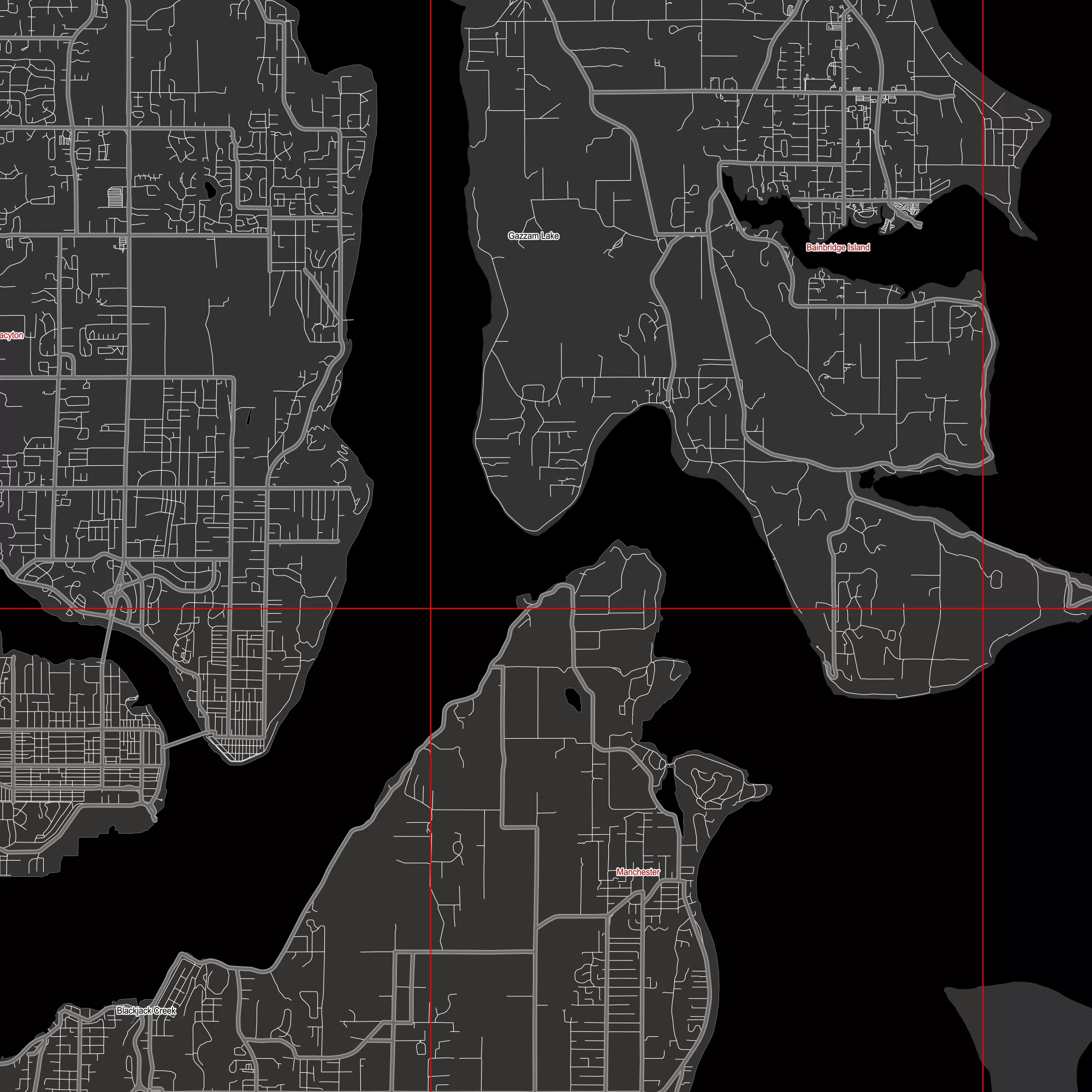 Seattle Washington US PDF Vector Map: City Plan Low Detailed (simple BLACK & WHITE) Street Map editable Adobe PDF in layers