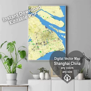 Shanghai China editable layered PDF Vector Map Shanghai China editable layered PDF Vector Map