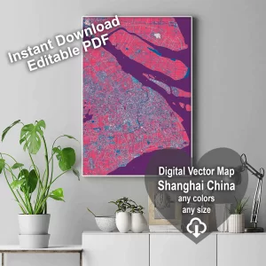 Shanghai China editable layered PDF Vector Map Shanghai China editable layered PDF Vector Map
