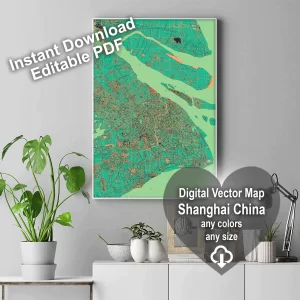 Shanghai China editable layered PDF Vector Map Shanghai China editable layered PDF Vector Map