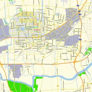 Shanghai China editable layered PDF Vector Map Shanghai China editable layered PDF Vector Map