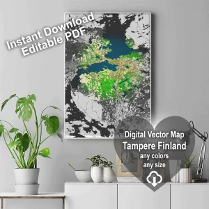 Tampere Finland editable layered PDF Vector Map Tampere Finland editable layered PDF Vector Map