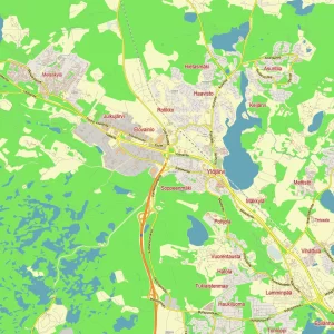 Tampere Finland editable layered PDF Vector Map Tampere Finland editable layered PDF Vector Map