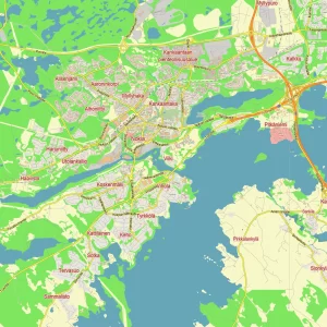 Tampere Finland editable layered PDF Vector Map Tampere Finland editable layered PDF Vector Map