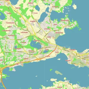 Tampere Finland editable layered PDF Vector Map Tampere Finland editable layered PDF Vector Map