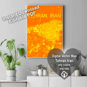 Tehran Iran editable layered PDF Vector Map Tehran Iran editable layered PDF Vector Map