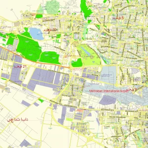 Tehran Iran editable layered PDF Vector Map Tehran Iran editable layered PDF Vector Map