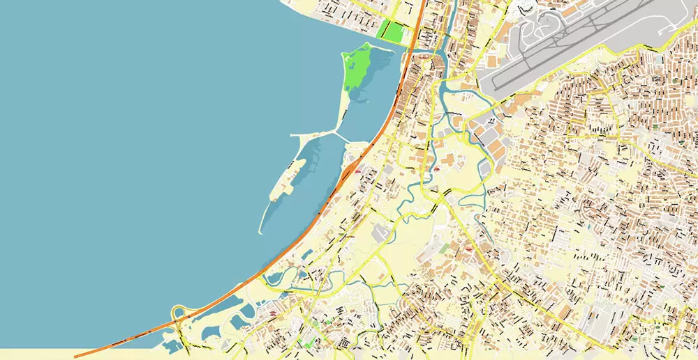Manila Philippines PDF Vector Map: Exact High Detailed City Plan editable Adobe PDF Street Map in layers