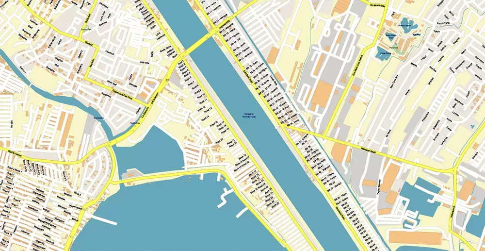 Manila Philippines PDF Vector Map: Exact High Detailed City Plan editable Adobe PDF Street Map in layers
