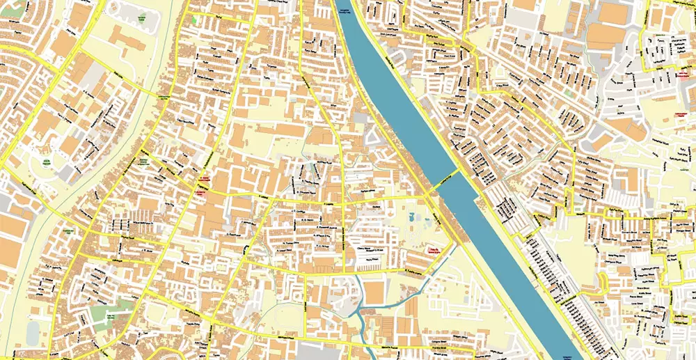 Manila Philippines PDF Vector Map: Exact High Detailed City Plan editable Adobe PDF Street Map in layers