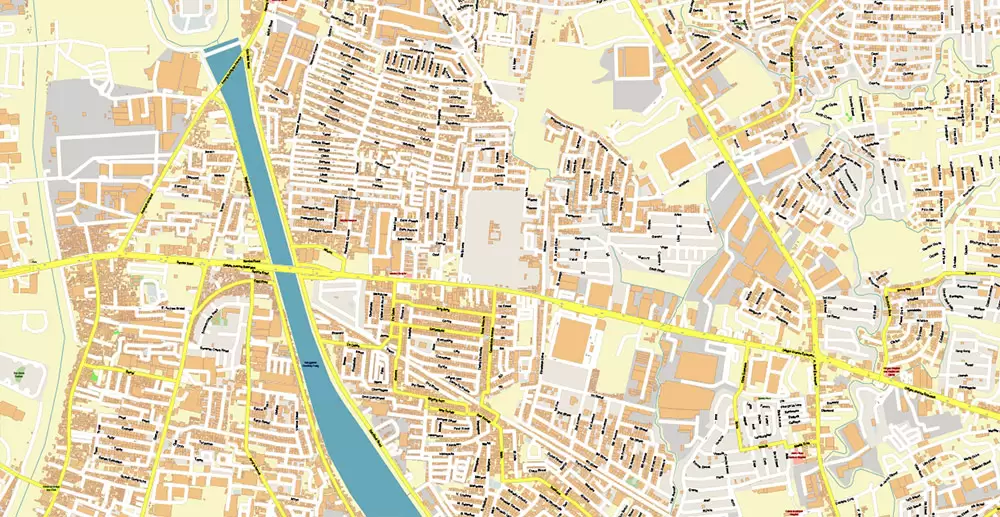 Manila Philippines PDF Vector Map: Exact High Detailed City Plan editable Adobe PDF Street Map in layers