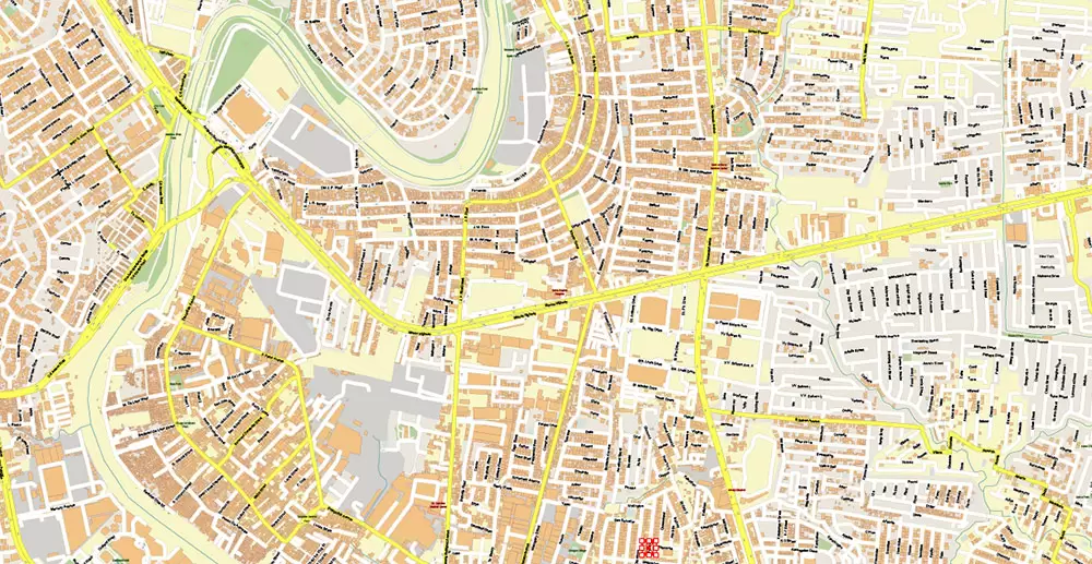 Manila Philippines PDF Vector Map: Exact High Detailed City Plan editable Adobe PDF Street Map in layers
