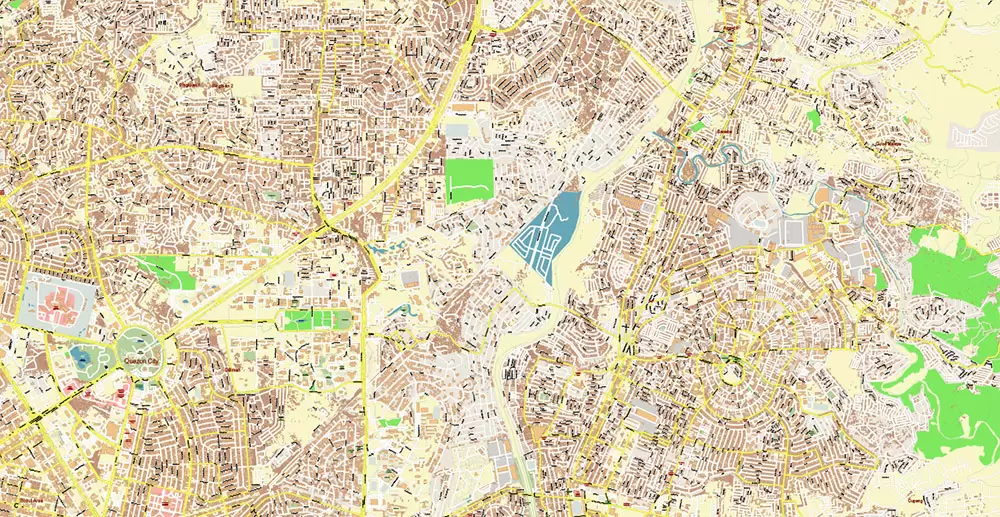 Manila Philippines PDF Vector Map: Exact High Detailed City Plan editable Adobe PDF Street Map in layers