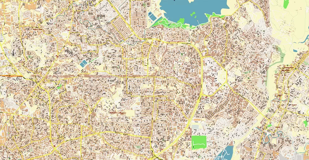 Manila Philippines PDF Vector Map: Exact High Detailed City Plan editable Adobe PDF Street Map in layers