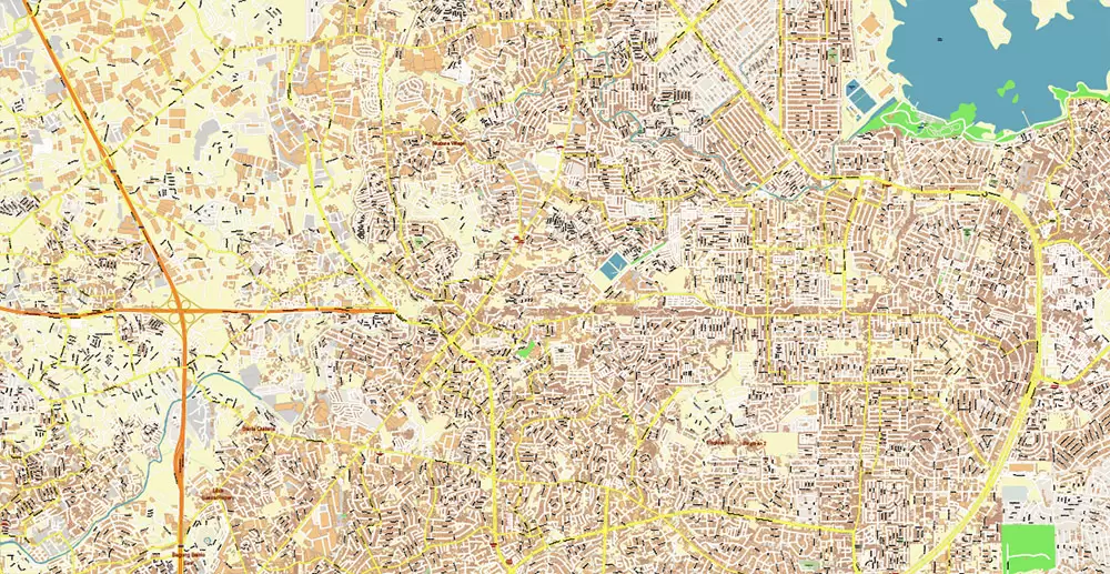 Manila Philippines PDF Vector Map: Exact High Detailed City Plan editable Adobe PDF Street Map in layers
