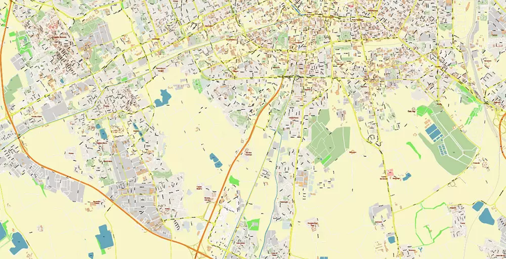 Milan / Milano Italy City Vector Map PDF: Exact High Detailed Urban Plan editable Adobe PDF Street Map in layers