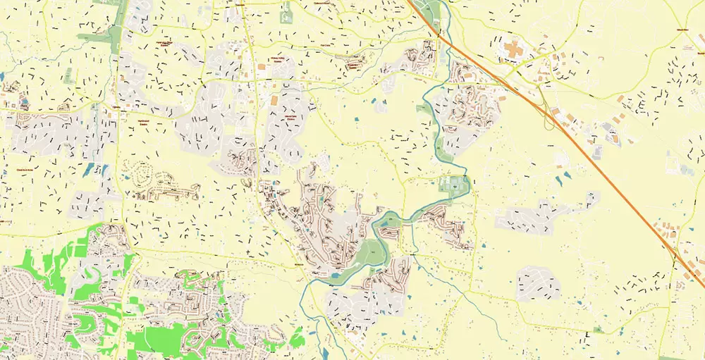 Nashville Tennessee US PDF Vector Map: Exact High Detailed City Plan editable Adobe PDF Street Map in layers