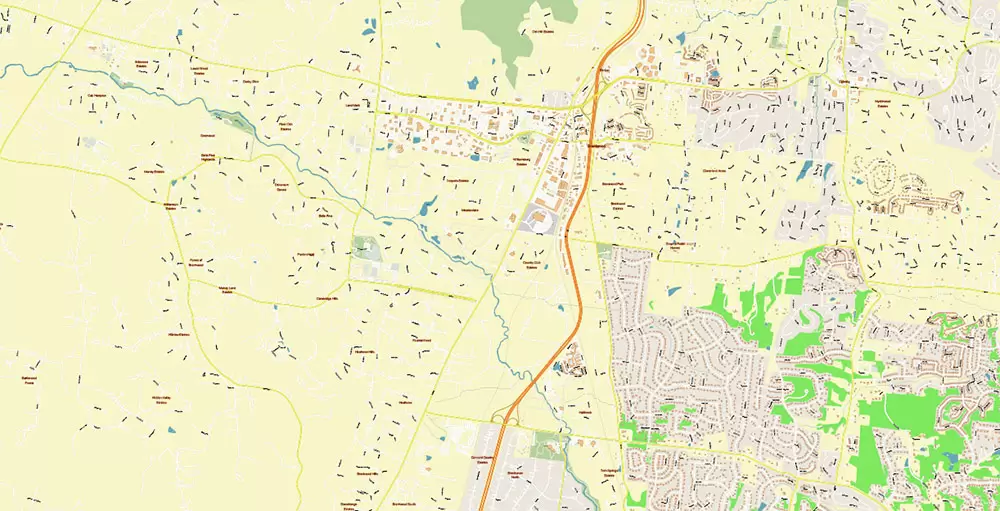 Nashville Tennessee US PDF Vector Map: Exact High Detailed City Plan editable Adobe PDF Street Map in layers
