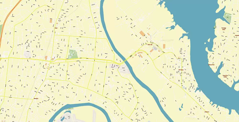 Nashville Tennessee US PDF Vector Map: Exact High Detailed City Plan editable Adobe PDF Street Map in layers