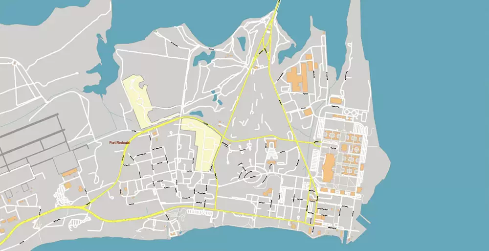 Pensacola Florida US City Vector Map PDF: Exact High Detailed Urban Plan editable Adobe PDF Street Map in layers