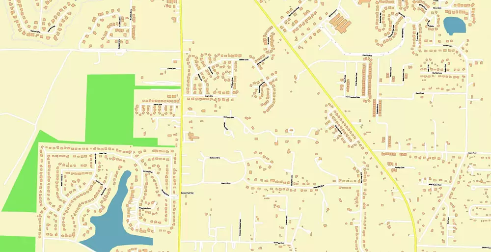 Pensacola Florida US City Vector Map PDF: Exact High Detailed Urban Plan editable Adobe PDF Street Map in layers