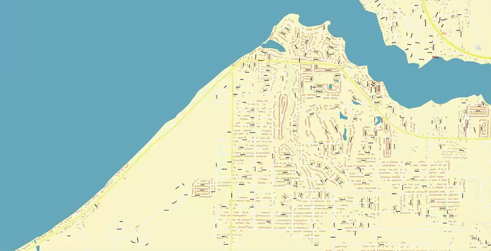 Pensacola Florida US City Vector Map PDF: Exact High Detailed Urban Plan editable Adobe PDF Street Map in layers