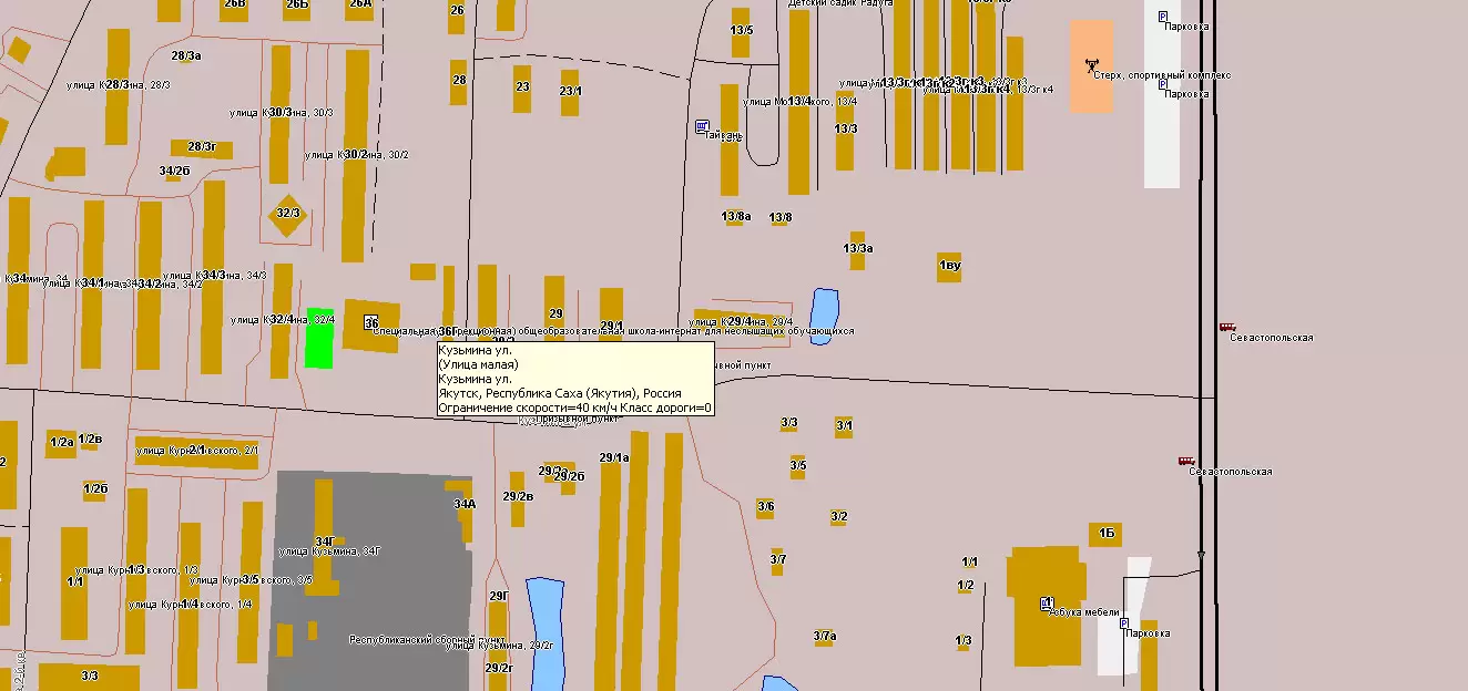 Якутск Россия Векторная Карта в формате MIF (MapInfo Interchange) + Shapefiles + PDF + Illustrator