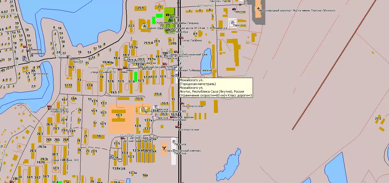 Якутск Россия Векторная Карта в формате MIF (MapInfo Interchange) + Shapefiles + PDF + Illustrator