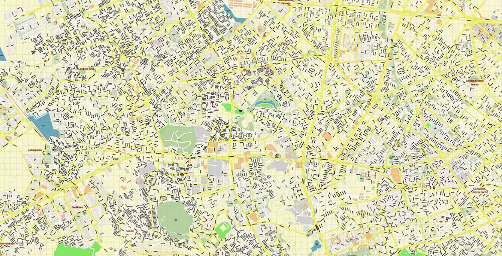 Bogota Colombia PDF City Vector Map Exact High Detailed editable Adobe PDF Street Map in layers