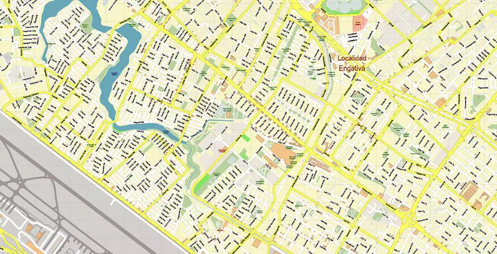 Bogota Colombia PDF City Vector Map Exact High Detailed editable Adobe PDF Street Map in layers