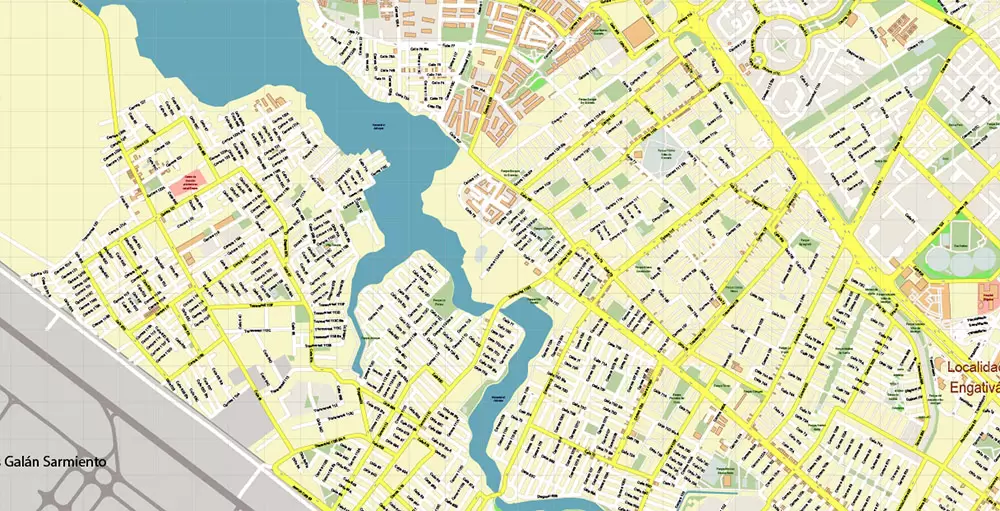Bogota Colombia PDF City Vector Map Exact High Detailed editable Adobe PDF Street Map in layers