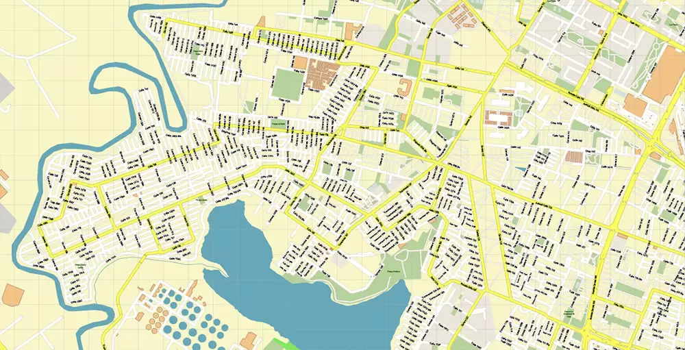 Bogota Colombia PDF City Vector Map Exact High Detailed editable Adobe PDF Street Map in layers