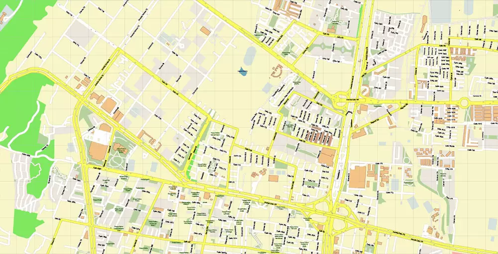 Bogota Colombia PDF City Vector Map Exact High Detailed editable Adobe PDF Street Map in layers