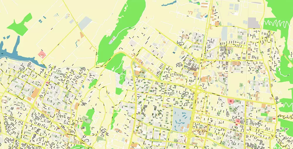 Bogota Colombia PDF City Vector Map Exact High Detailed editable Adobe PDF Street Map in layers