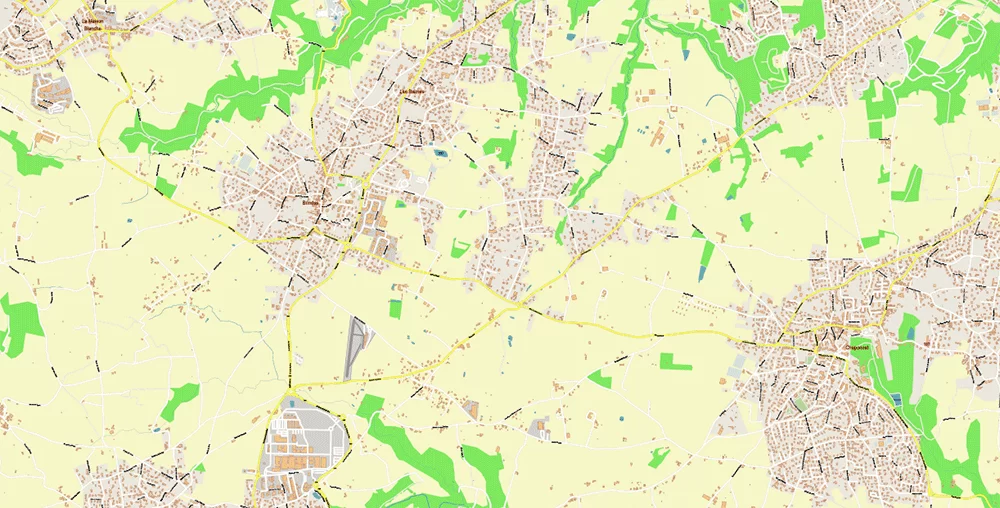 Lyon France City Vector Map Exact High Detailed editable Adobe Illustrator Street Map in layers
