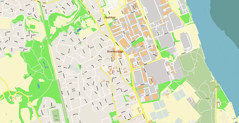 Liverpool UK City Vector PDF Map Exact High Detailed editable Adobe PDF Street Map in layers