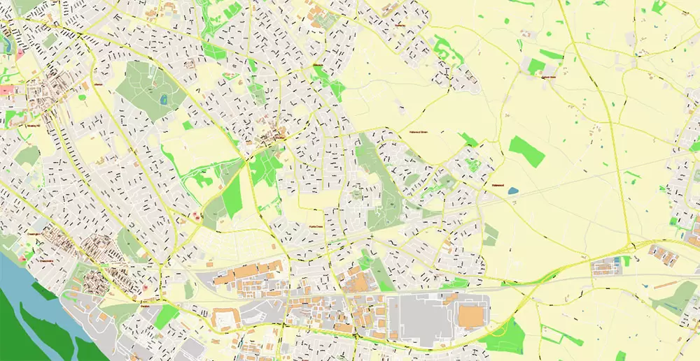 Liverpool UK City Vector PDF Map Exact High Detailed editable Adobe PDF Street Map in layers