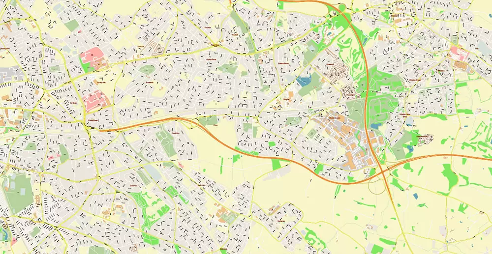 Liverpool UK City Vector PDF Map Exact High Detailed editable Adobe PDF Street Map in layers