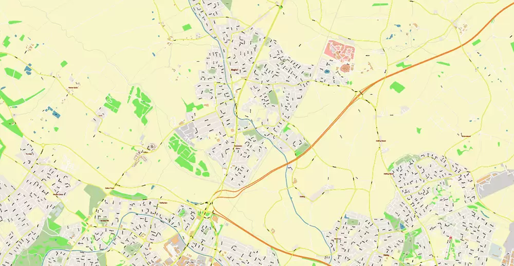 Liverpool UK City Vector PDF Map Exact High Detailed editable Adobe PDF Street Map in layers