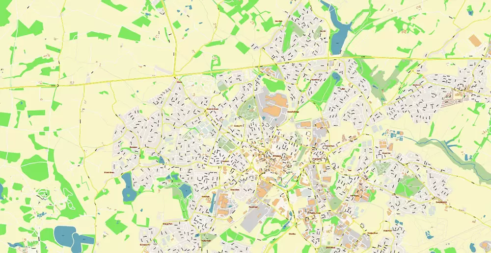 Liverpool UK City Vector PDF Map Exact High Detailed editable Adobe PDF Street Map in layers