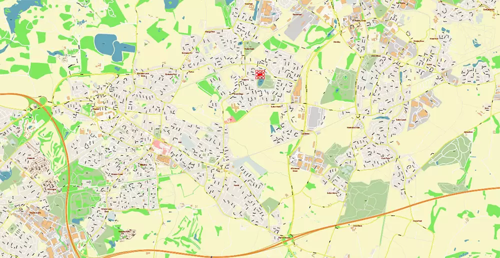 Liverpool UK City Vector PDF Map Exact High Detailed editable Adobe PDF Street Map in layers
