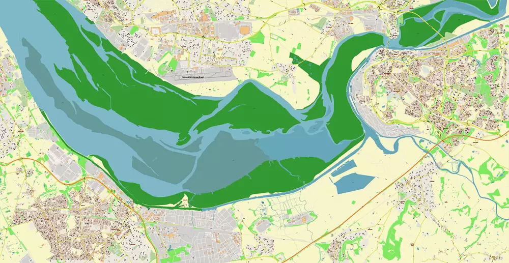 Liverpool UK City Vector PDF Map Exact High Detailed editable Adobe PDF Street Map in layers
