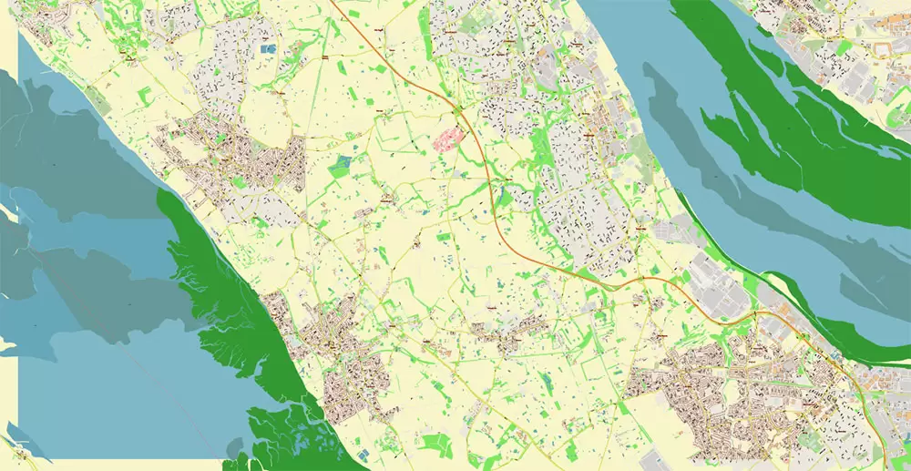 Liverpool UK City Vector PDF Map Exact High Detailed editable Adobe PDF Street Map in layers