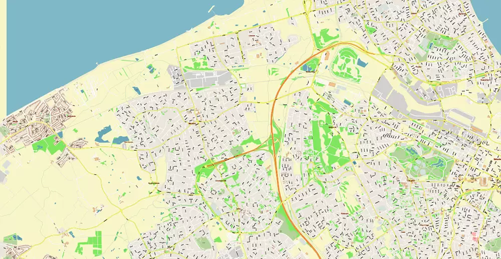 Liverpool UK City Vector PDF Map Exact High Detailed editable Adobe PDF Street Map in layers