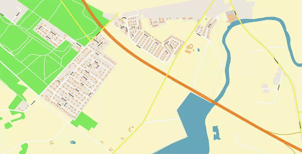 Malmo / Malmö Sweden City Vector Map Exact High Detailed editable Adobe Illustrator Street Map in layers