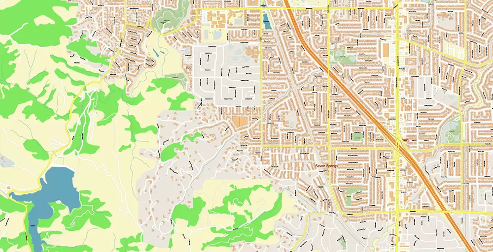 Silicon Valley California US City Vector Map Exact High Detailed editable Adobe Illustrator Street Map in layers